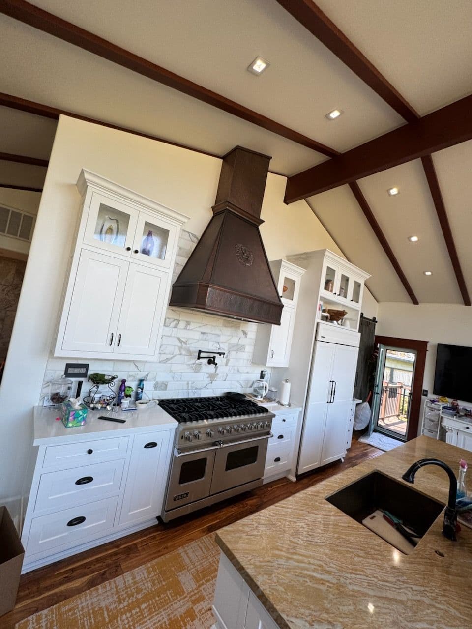 Kitchen Renovation with Painted Cabinets and Backsplash