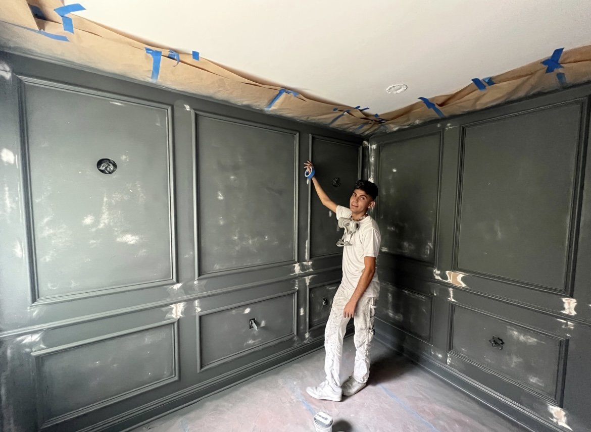 Kitchen cabinets sanded and prepped for refinishing, Orange County (5 of 6)